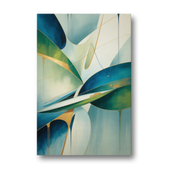Opulent Harmony Blue and Green Abstract - Canvas Wall Art - Front