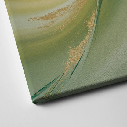 Opulent Harmony Green Abstract Canvas Close Up
