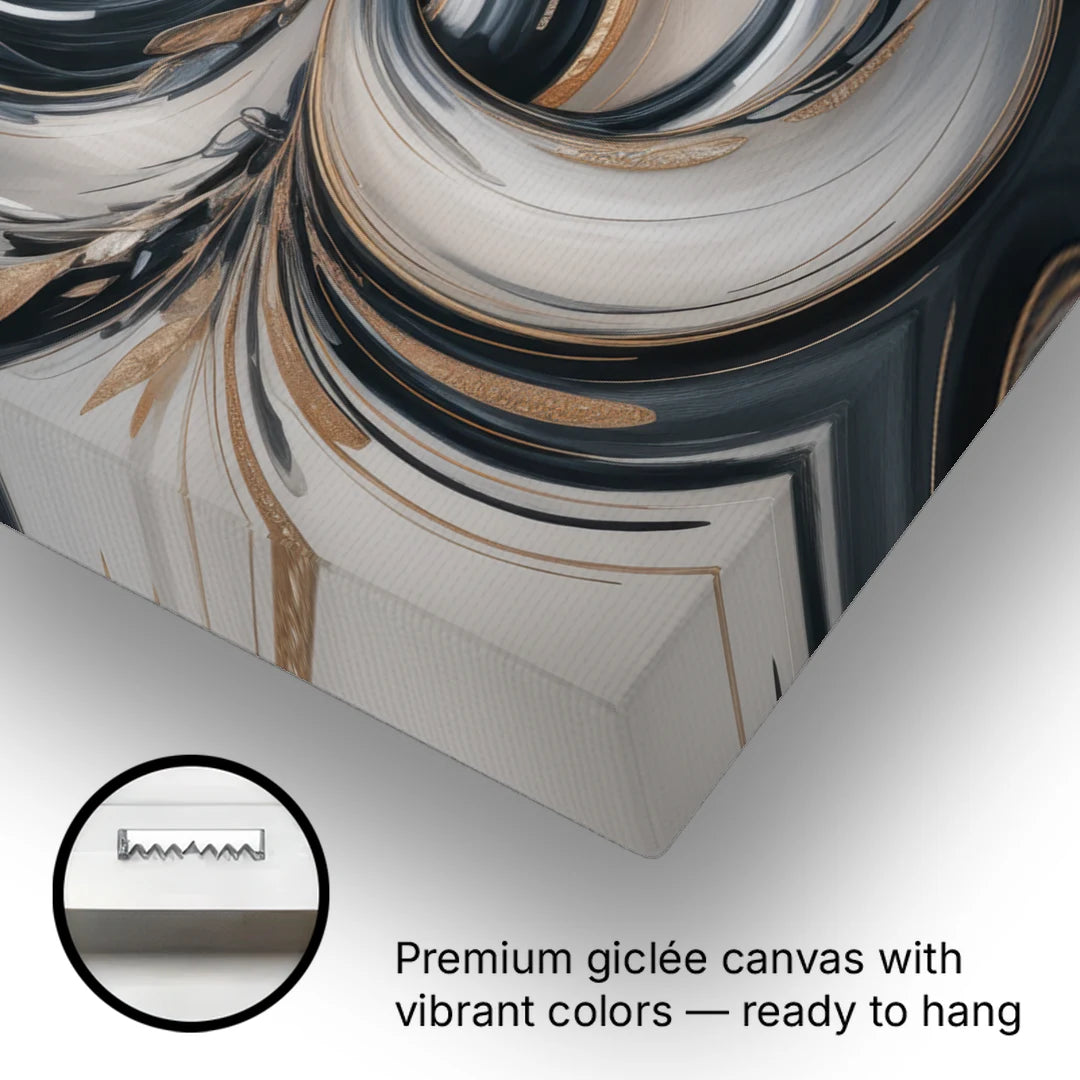 Opulent Iridescence Grey Abstract - Canvas Wall Art - Gallery Wrap Corner