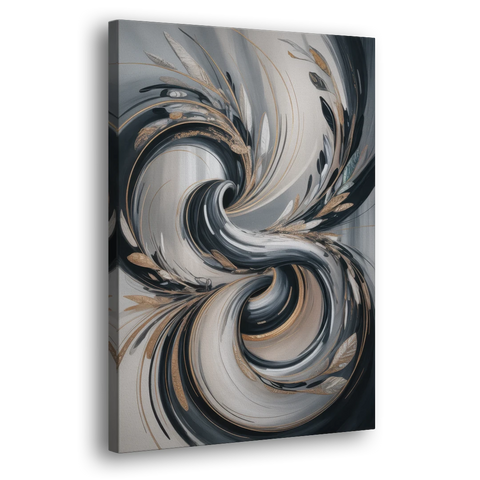 Opulent Iridescence Grey Abstract - Canvas Wall Art - Side