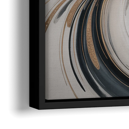 Opulent Iridescence Grey Abstract - Close-Up Black Frame Canvas