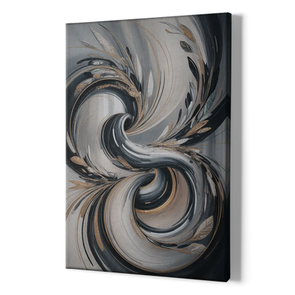 Opulent Iridescence Grey Abstract - Canvas Print Art Sides