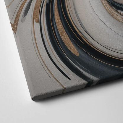 Opulent Iridescence Grey Abstract Canvas Close Up