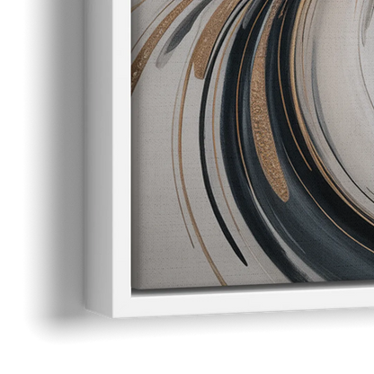 Opulent Iridescence Grey Abstract - Close-Up White Frame Canvas