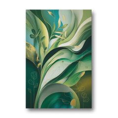Opulent Nature Harmony Green Abstract - Canvas Wall Art - Front