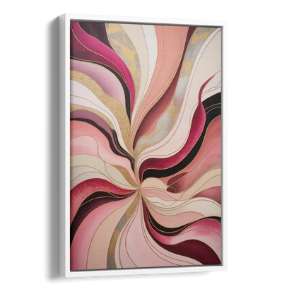 Opulent Serenity Pink Abstract Side - White Canvas Wall Art
