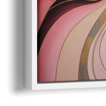 Opulent Serenity Pink Abstract - Close-Up White Frame Canvas