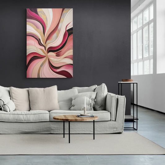 Opulent Serenity Pink Abstract - Canvas Wall Art Living Room