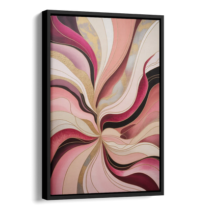Opulent Serenity Pink Abstract Side - Black Canvas Wall Art