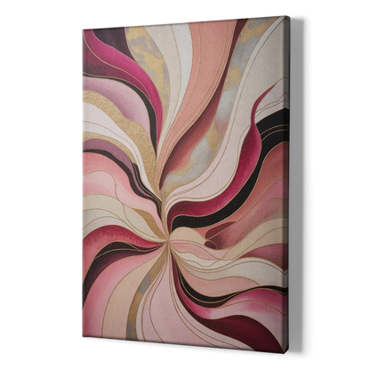Opulent Serenity Pink Abstract - Canvas Print Art Sides