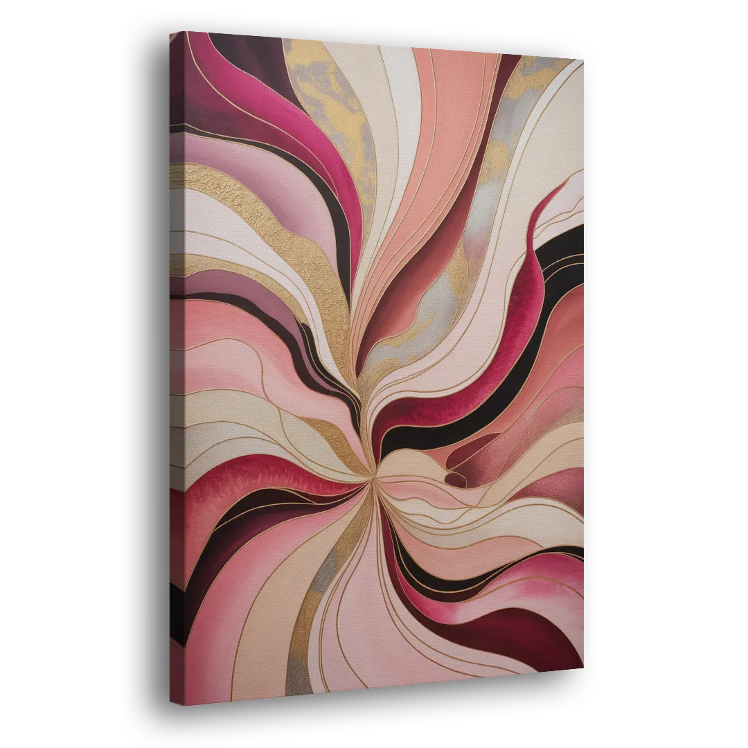 Opulent Serenity Pink Abstract Side - Canvas Wall Art