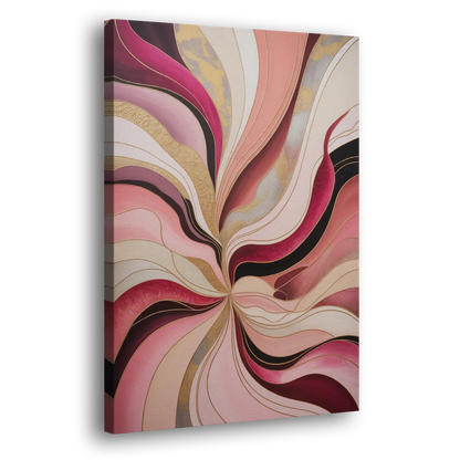 Opulent Serenity Pink Abstract Side - Canvas Wall Art