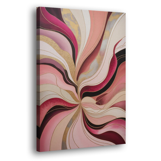 Opulent Serenity Pink Abstract Side - Canvas Wall Art