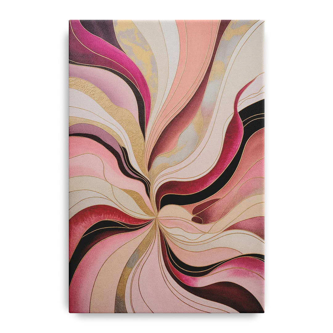 Opulent Serenity Pink Abstract Front - Canvas Wall Art
