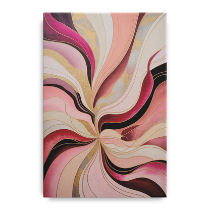 Opulent Serenity Pink Abstract Front - Canvas Wall Art