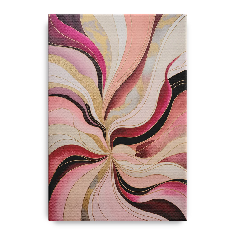Opulent Serenity Pink Abstract Front - Canvas Wall Art