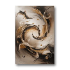 Opulent Swirls Brown Abstract - Canvas Wall Art - Front