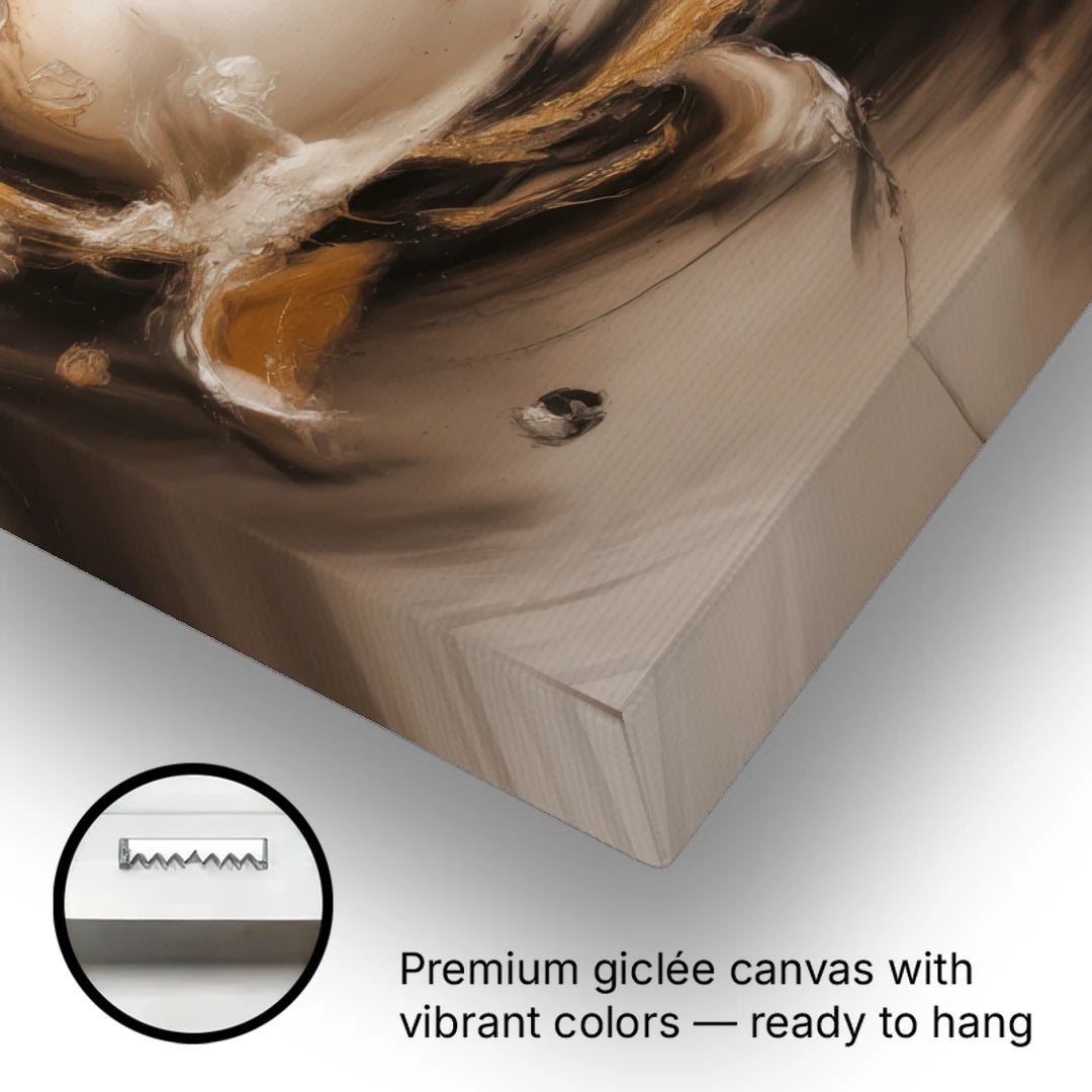 Opulent Swirls Brown Abstract - Canvas Wall Art - Gallery Wrap Corner