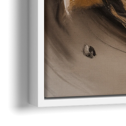 Opulent Swirls Brown Abstract - Close-Up White Frame Canvas