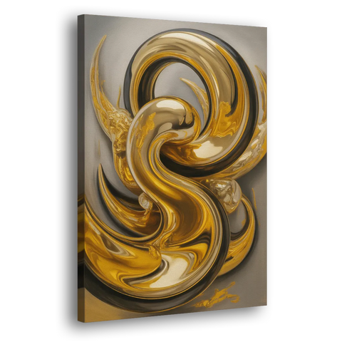 Opulent Swirls Gold Abstract - Canvas Wall Art