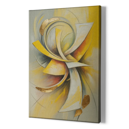 Opulent Vortex Yellow Abstract - Canvas Print Art Sides