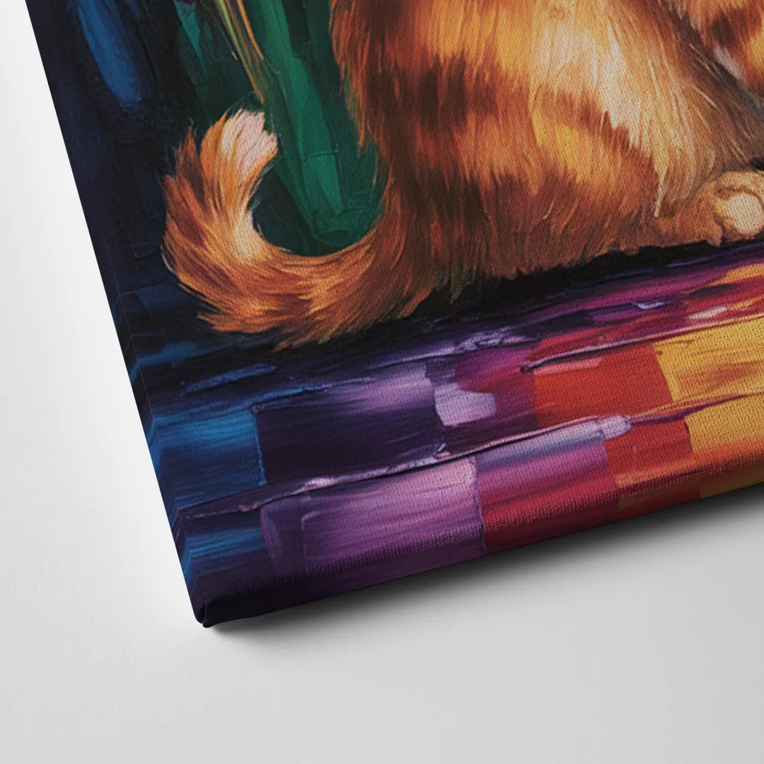 Orange Sunset Cat Canvas Close Up