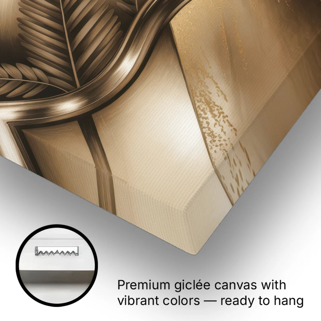 Organic Geometric Brown Abstract - Canvas Wall Art - Gallery Wrap Corner