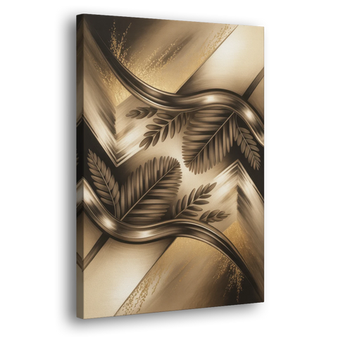 Organic Geometric Brown Abstract - Canvas Wall Art - Side