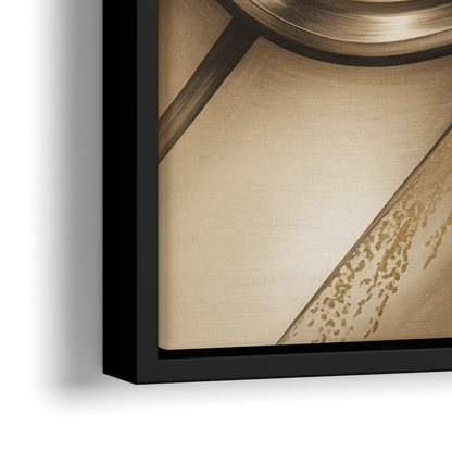 Organic Geometric Brown Abstract - Close-Up Black Frame Canvas