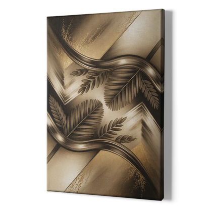 Organic Geometric Brown Abstract - Canvas Print Art Sides