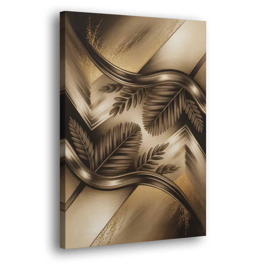 Organic Geometric Brown Abstract Side - Canvas Wall Art