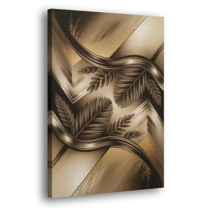 Organic Geometric Brown Abstract Side - Canvas Wall Art