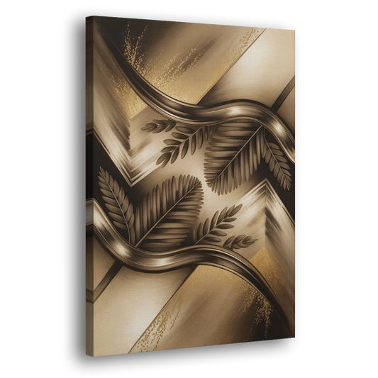Organic Geometric Brown Abstract Side - Canvas Wall Art