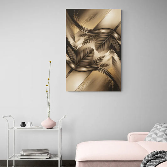 Organic Geometric Brown Abstract - Canvas Wall Art Living Room
