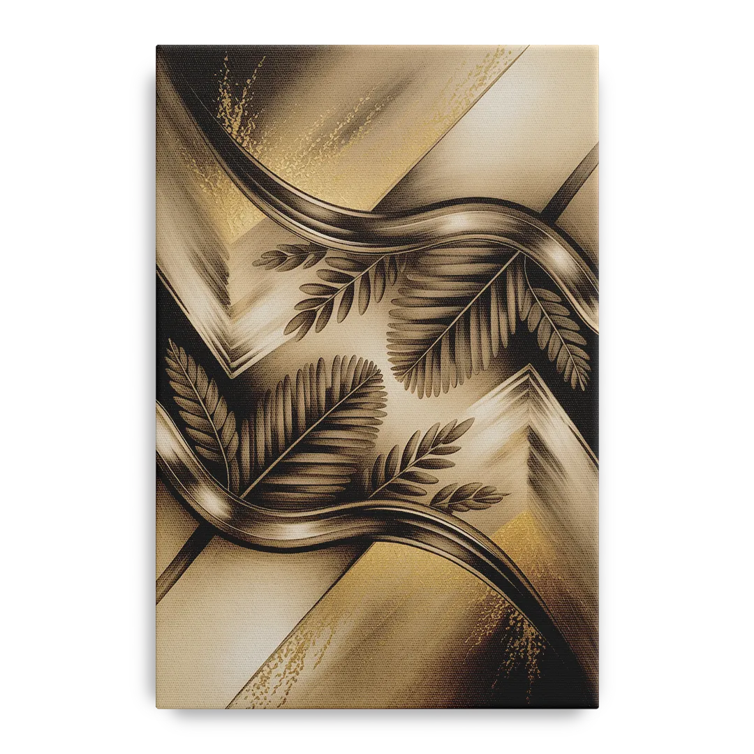 Organic Geometric Brown Abstract Front - Canvas Wall Art