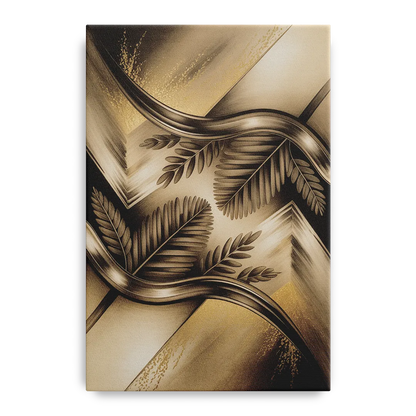 Organic Geometric Brown Abstract Front - Canvas Wall Art