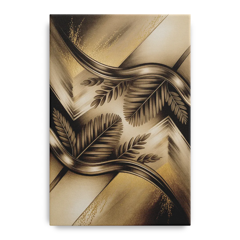 Organic Geometric Brown Abstract Front - Canvas Wall Art