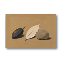 Organic Modern Home Decor with Seed, Leaf and Pebble - Canvas Wall Art - Front