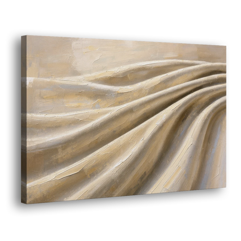 Organic Modern Wall Art of Draped Linen Folds - Canvas Wall Art - Side