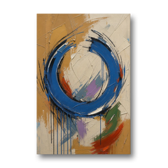 Original Abstract Painting Cobalt Open Ring - Canvas Wall Art - Front