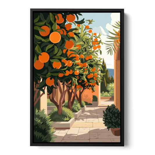 Orlando Citrus Grove Design - Black Framed Canvas Wall Art - Front