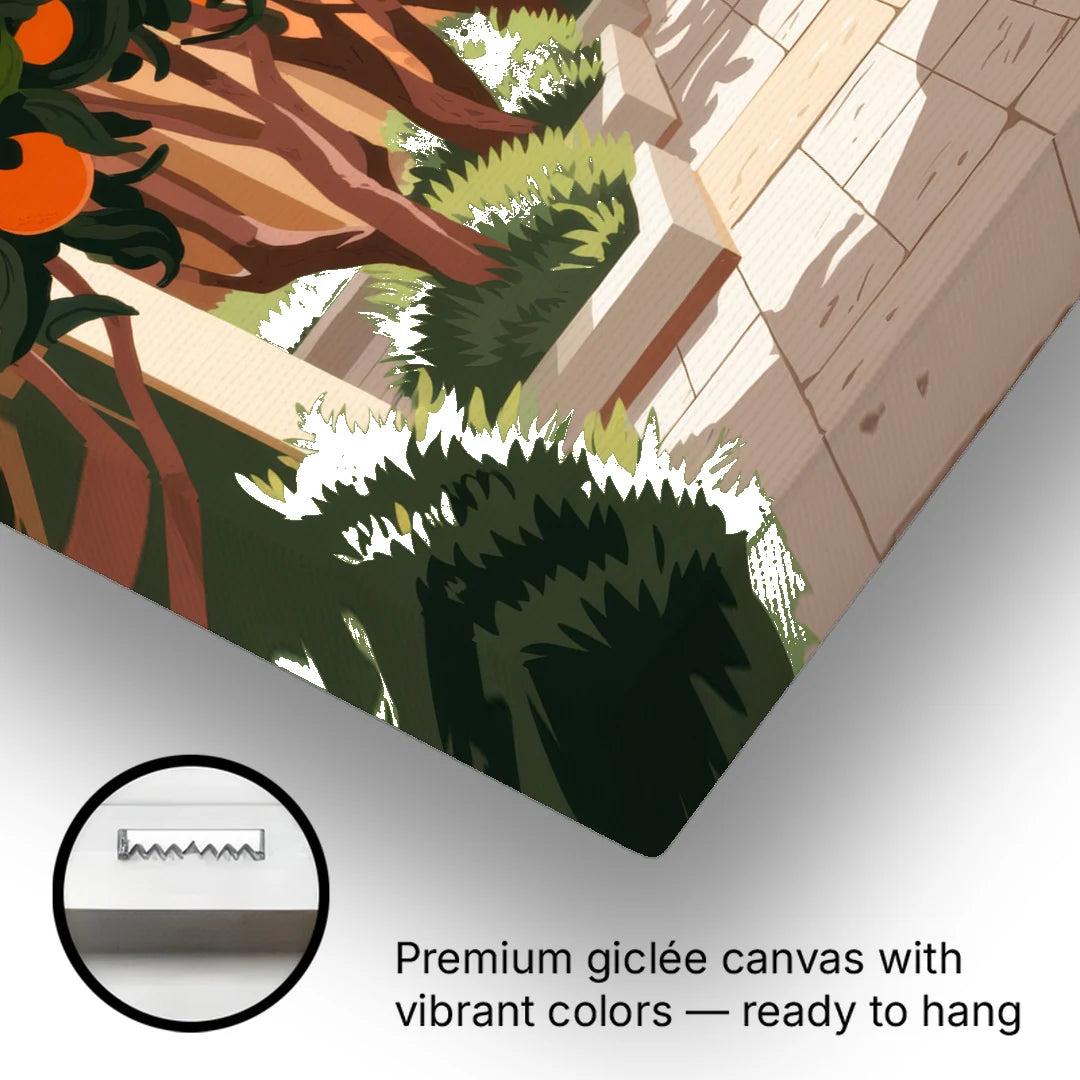 Orlando Citrus Grove Design - Canvas Wall Art - Gallery Wrap Corner