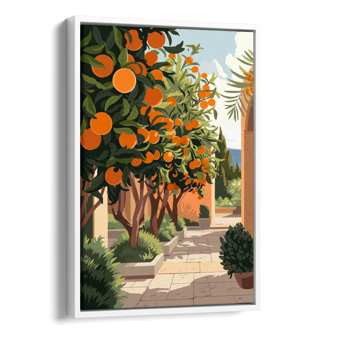 Orlando Citrus Grove Design Side - White Canvas Wall Art