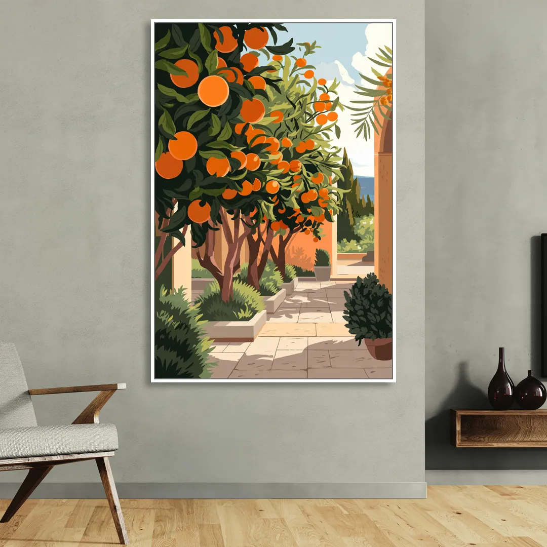 Orlando Citrus Grove Design Sitting Room - White Canvas Wall Art