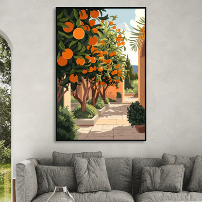 Orlando Citrus Grove Design Living Room - Black Canvas Wall Art