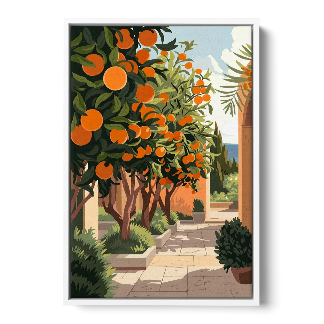 Orlando Citrus Grove Design Front - White Canvas Wall Art