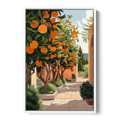 Orlando Citrus Grove Design Front - White Canvas Wall Art