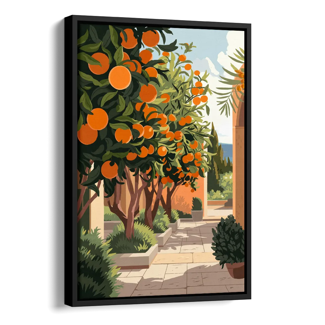Orlando Citrus Grove Design Side - Black Canvas Wall Art