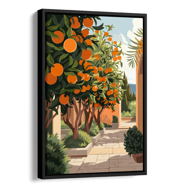 Orlando Citrus Grove Design Side - Black Canvas Wall Art