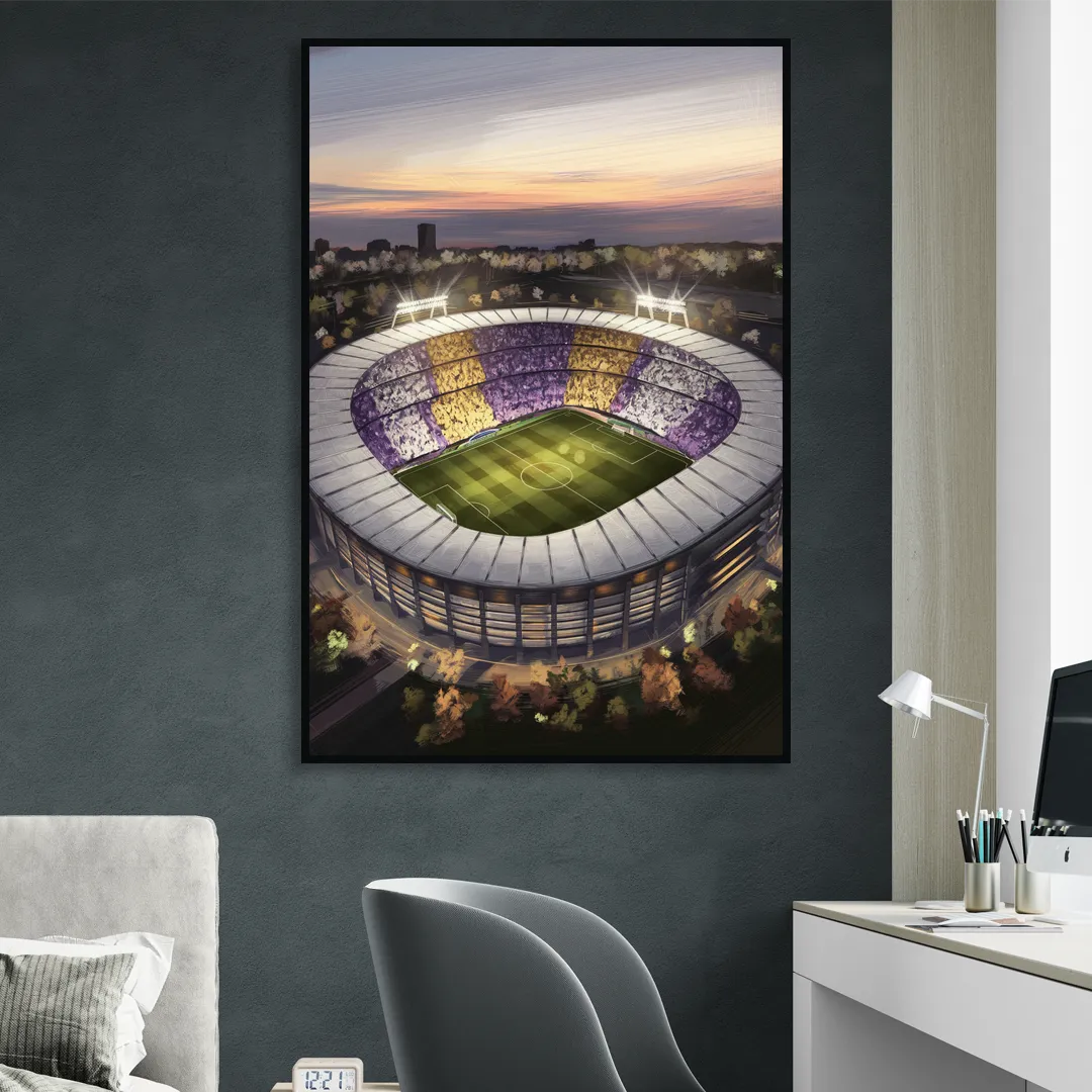 Orlando City FC Stadium Scene Living Room - Black Canvas Wall Art